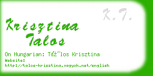 krisztina talos business card